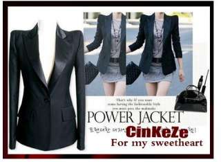 Women Vintage Black Shrug Elegant Suit Jacket S/M/L/XL  