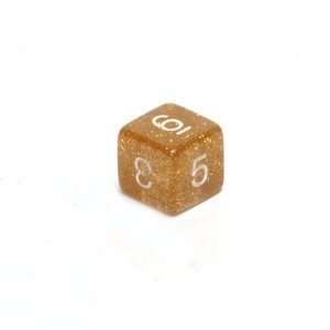  Koplow 16mm d6 Glitter Dice, Yellow with white Toys 