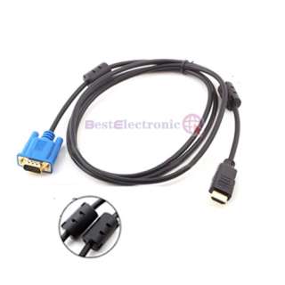 6ft 1.8M Gold HDTV HDMI to VGA HD15 Adapter Cable 6 FT  