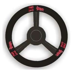  Nebraska Huskers Leather Steering Wheel Cover: Sports 