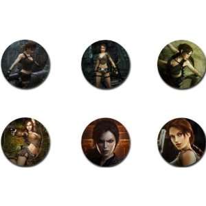  Set of 6 TOMB RAIDER Pinback Buttons 1.25 Pins / Badges 