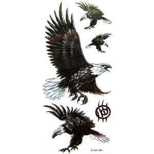    YiMei Waterproof black temporary tattoos animal eagle: Beauty