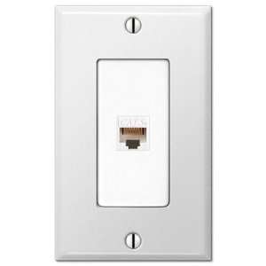  White Steel   1 Data Jack Wallplate