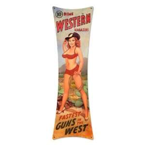  Western Magazine Bow Tie Metal Sign
