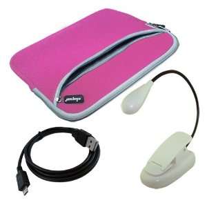  Premium Pink Dual Pocket Carrying Bag + Micro USB Cable 