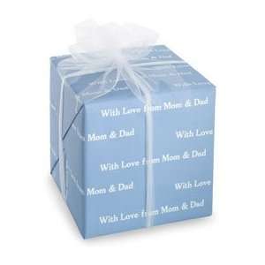  12 personalized blue stripe letterpress gift wrap: Health 