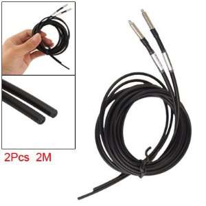  Gino 2 Pcs 2m 3.8mm Thread Black Optical Fiber Cable Line 