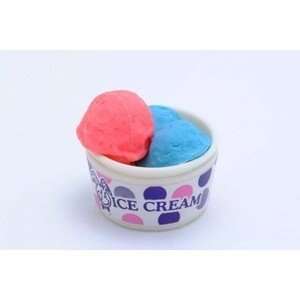  Sorbet Ice Cream Bowl Japanese Eraser. Blue & Pink. 2 Pack 