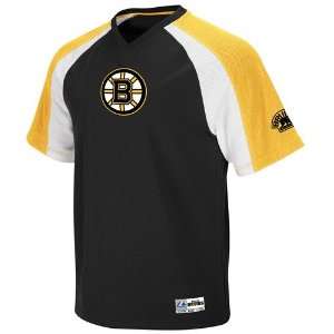  Boston Bruins Majestic Black V Neck Crusader Jersey 