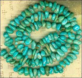 SouthWest Kingman Mine Turquoise Beads~Natural BlueGreen color~Genuine 