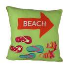 Enterprises, Inc Beach Sign & Flip Flops Throw Pillow   Quilted 