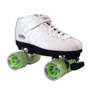 Riedell R3 POISON Quad Speed Roller Skates White: Sports 