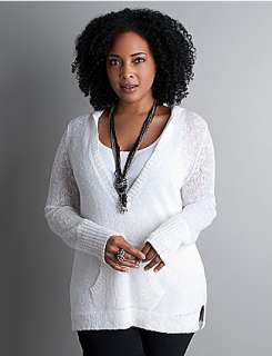 Hooded pullover sweater  Lane Bryant