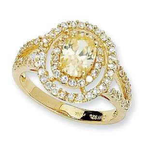   Silver Gold Plated CZ Fashion Ring Sz 8: Arts, Crafts & Sewing