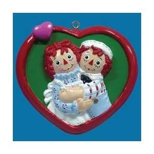  Raggedy Ann & Andy in Heart Ornament