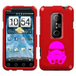  HTC EVO 3D PINK STORM TROOPER ON A RED HARD CASE COVER 