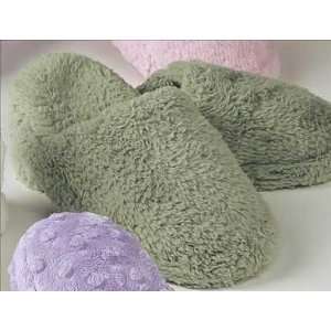  M/L Green Plush Slippers Heated by Sonoma Lavender: Health 