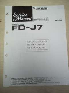 Pioneer Service Manual~FD J7 Stereo CD Tuner~Original~Repair  
