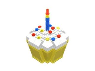 Yellow Birthday Celebration Cupcake gift box Lego Brick  