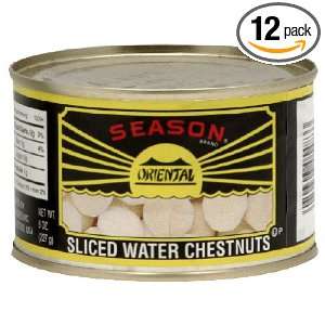Season Sliced Water Chestnuts, 8 Ounce Tins (Pack of 12)  