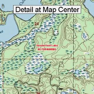 USGS Topographic Quadrangle Map   Tenderfoot Lake, Wisconsin (Folded 