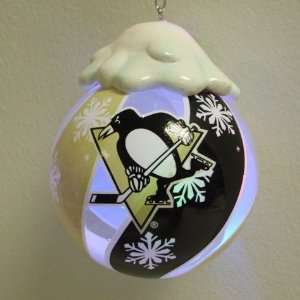 Pittsburgh Penguins NHL Light Up Glass Ball Ornament  