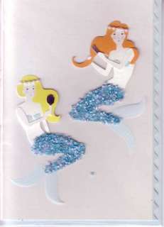 MERI MERI Mermaid Birthday Cards Embellished Blue Beads  