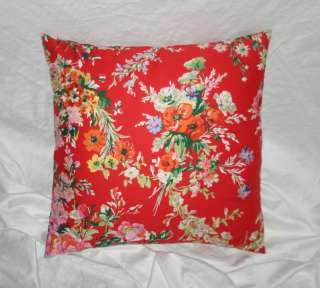 Ralph Lauren Belle Harbor RED rose square toss pillow  