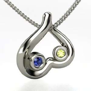  Carried in My Heart, Sterling Silver Necklace with Peridot 