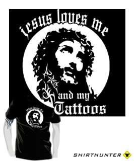 Jesus Tattoo Rockabilly Tribal Punk T Shirt S XXL b62  