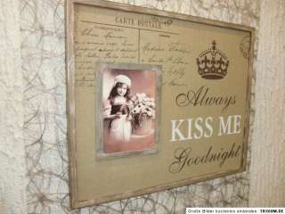 Shabby Chic Nostalgie Bilderrahmen Vintage Holz KISS ME  