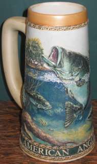 LARGEMOUTH BASS beer STEIN American Anglers Series NICE  