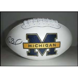  Tom Brady Autographed/Hand Signed Michigan Logo Football 
