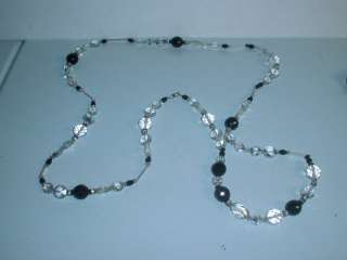 Vintage 45 Crystal Glass Beaded Necklace NICE  