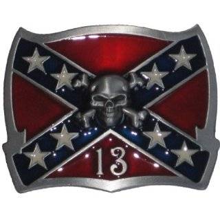 Confederate Flag Skull 13 Belt Buckle