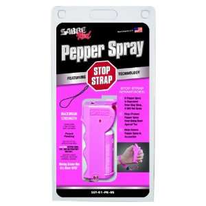 SABRE Red Stop Strap Pepper Spray, Pink: Sports & Outdoors