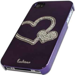   Rhinestone Plating Hard Back Case Cover f iphone 4 4s Heart DX  