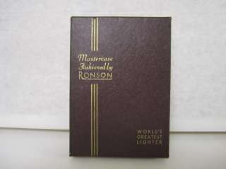 Vintage Ronson Mastercase Lighter With Box  