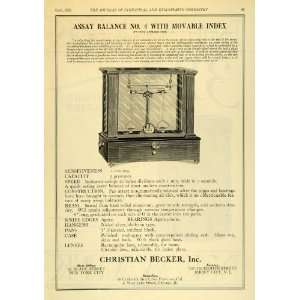  1922 Ad Assay Balance Speed Hanger Lenses Case Scale 