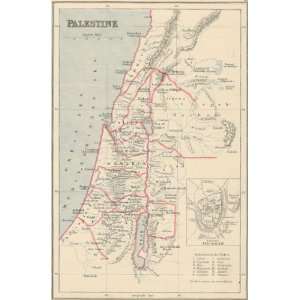  Appleton 1874 Antique Map of Palestine