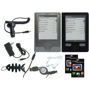  Accessory Bundle for Sony PRS 300 eBook Car Charger, Wall Charger 
