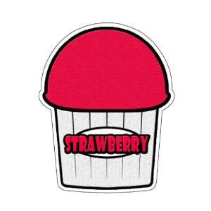  STRAWBERRY FLAVOR Italian Ice Decal shaved ice cart Patio 