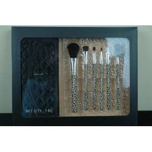    Leopard Print Womens Makeup Brush Set with Travel Case Beauty
