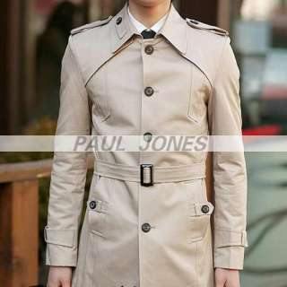 HOT P&J Mens Slim Fit Casual Long Jacket Coat Outwear  