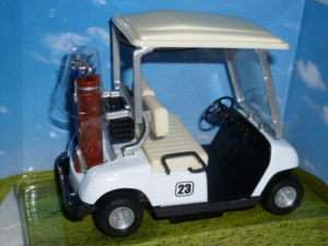 NEW 125 DIECAST WELLY WHITE GOLF CART WITH CLUBS  