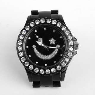 Starry Ice Crystal Lucky Smiling Wristband Ladies Watch  