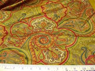 Fabric Waverly Drapery Red and Gold Paisley P340  