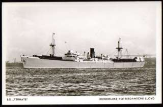 Royal Dutch Lloyd, Steamer S.S. Ternate (1940s) RPPC  