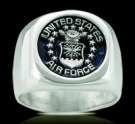US AIR FORCE SOLID SILVER RING Size 7 NEW More Avail.  