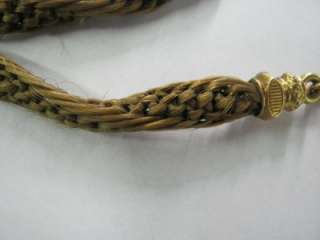 Victorian Antique Uniquely Braided Hair Mourning Watch Fob Chain w 